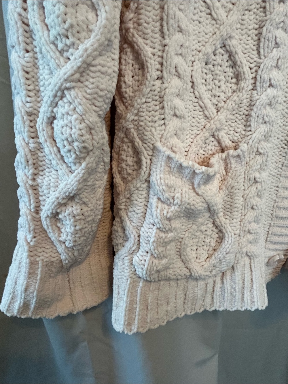 POL Pink Soft Cable Knit Button Cardigan - Picture 2 of 5